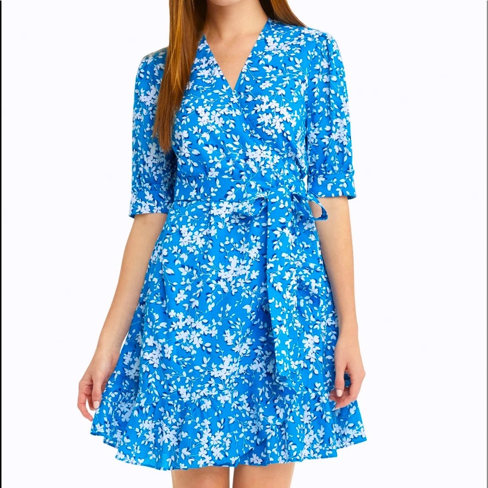 Gently used Draper James Wynonna Wrap Dress in Bluebell Shadow Floral